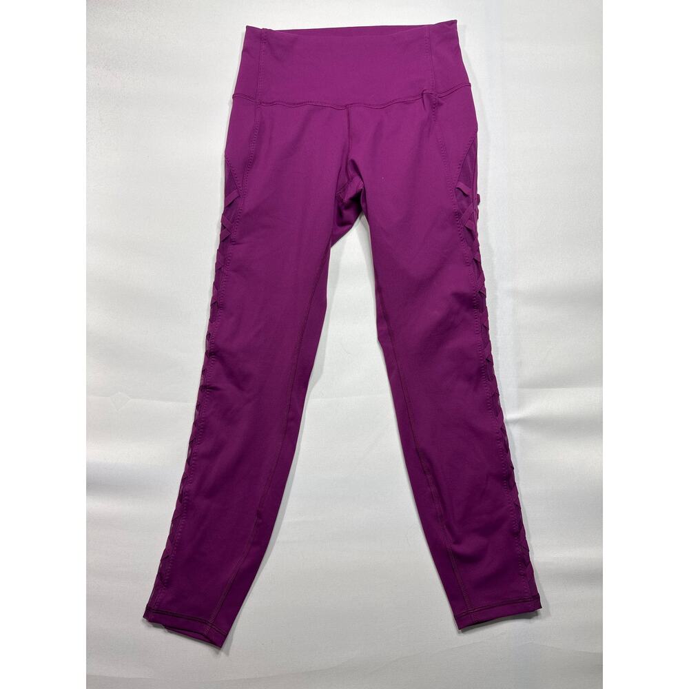 Lululemon Athletica Women's Purple Side Mesh Leggings - Size 8 (25x26)